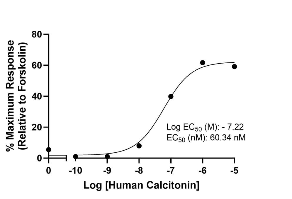 Metabolic Disease - camp production following caltonin binding to caltonin receptor NEW v4 Radioligand binding assay graph